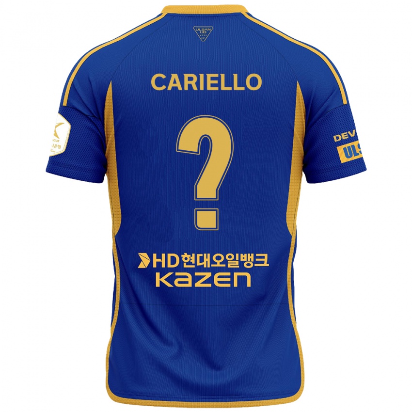 Homem Camisola Yago Cariello #0 Azul Amarelo Principal 2024/25 Camisa