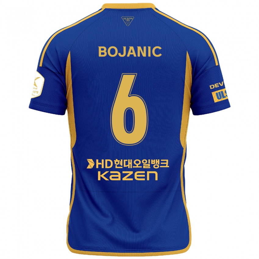 Homem Camisola Darijan Bojanic #6 Azul Amarelo Principal 2024/25 Camisa