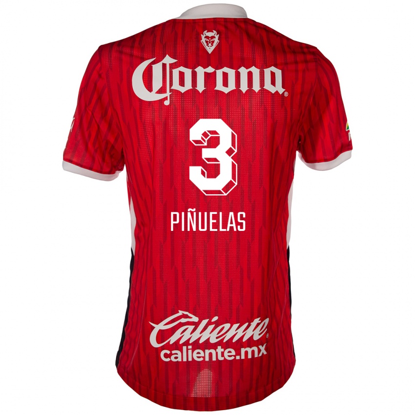 Homem Camisola Fernando Piñuelas #3 Vermelho Branco Principal 2024/25 Camisa