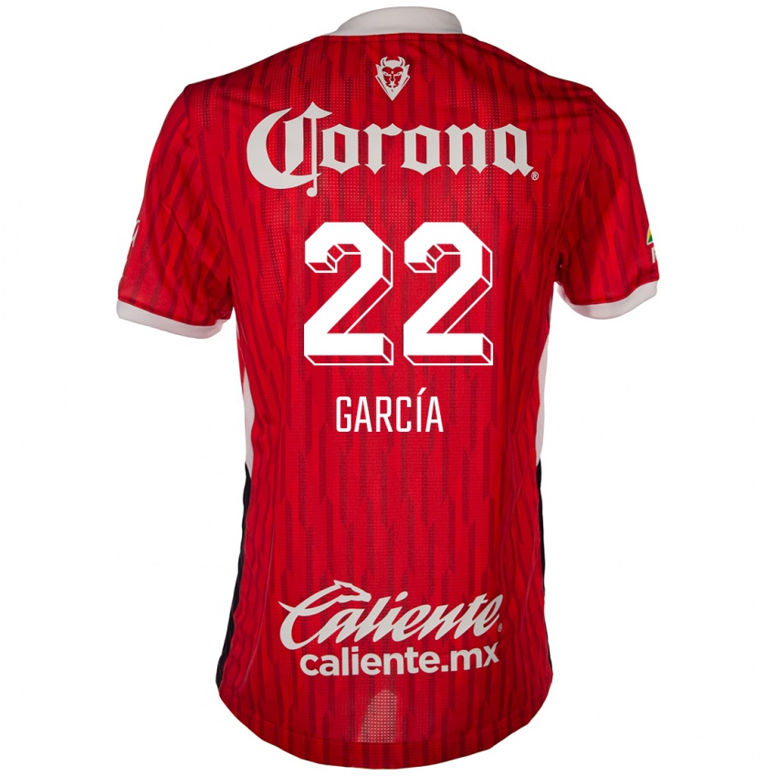 Homem Camisola Luis García #22 Vermelho Branco Principal 2024/25 Camisa