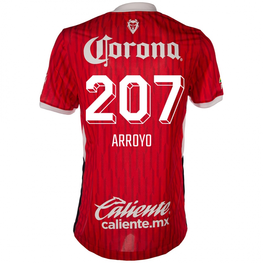 Homem Camisola José Arroyo #207 Vermelho Branco Principal 2024/25 Camisa