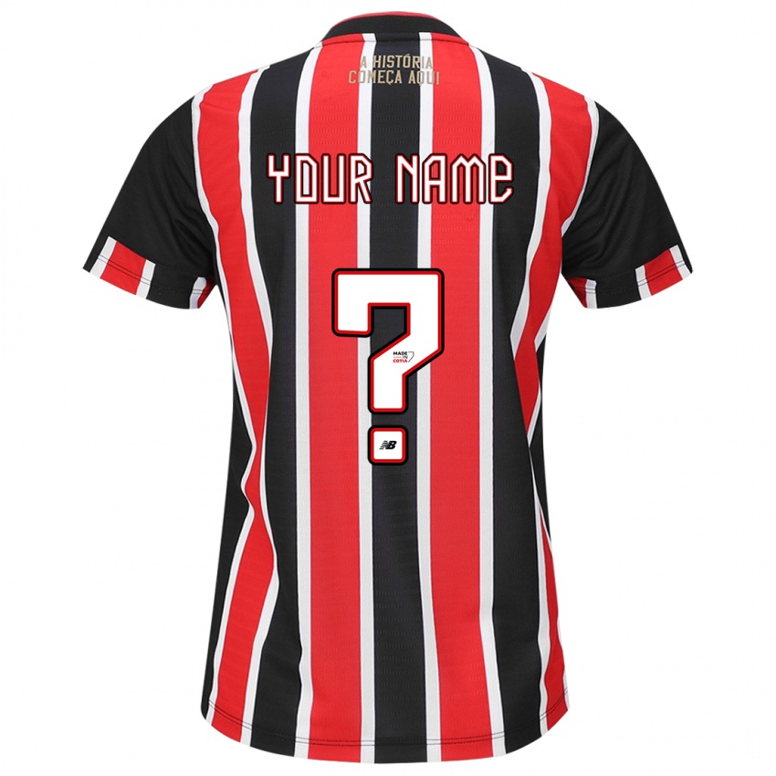 Homem Camisola Seu Nome #0 Preto Vermelho Branco Alternativa 2024/25 Camisa