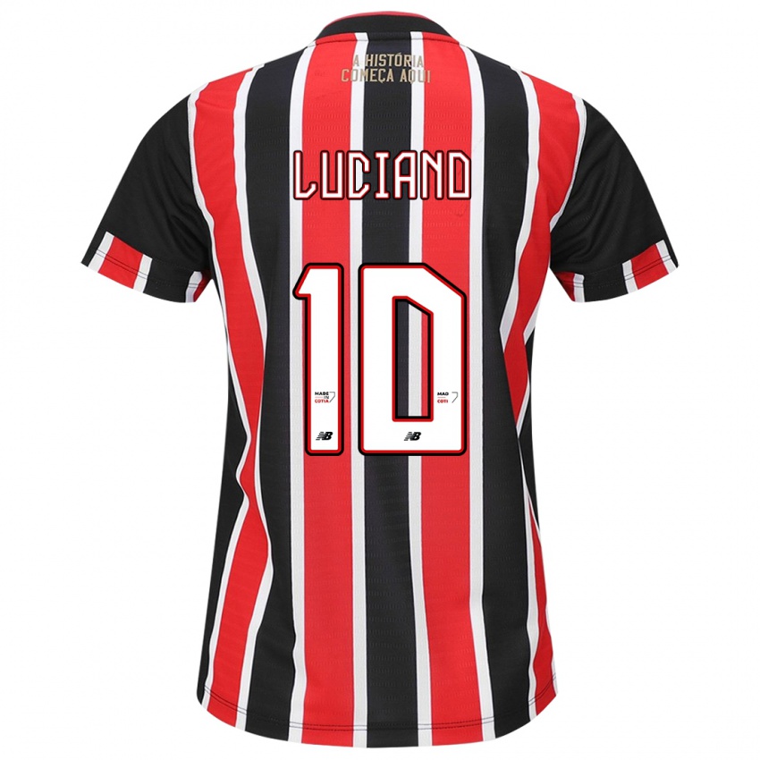 Homem Camisola Luciano #10 Preto Vermelho Branco Alternativa 2024/25 Camisa