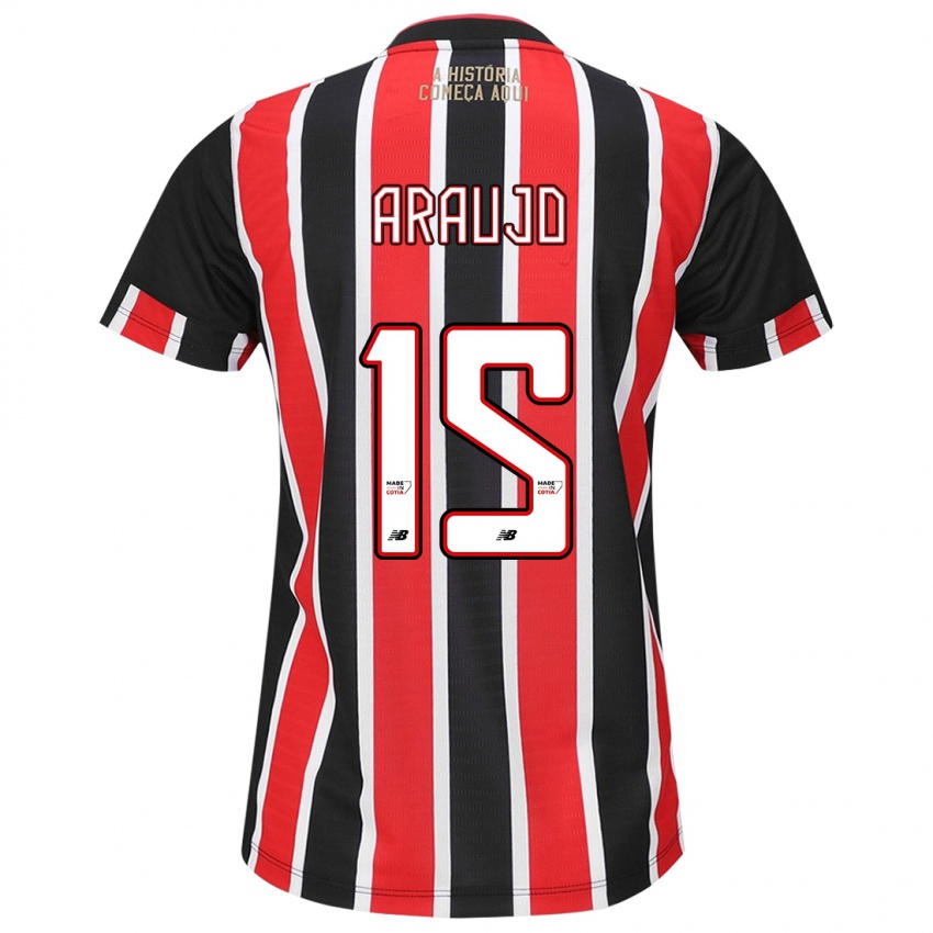 Homem Camisola Michel Araújo #15 Preto Vermelho Branco Alternativa 2024/25 Camisa