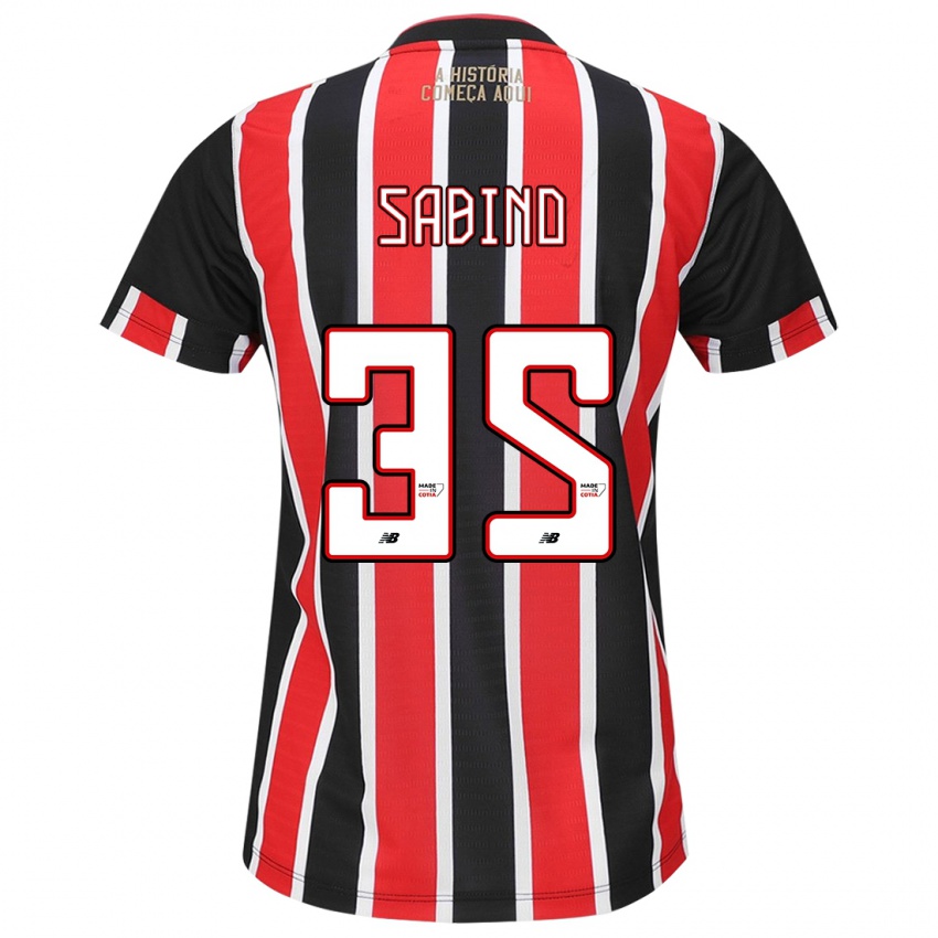 Homem Camisola Sabino #35 Preto Vermelho Branco Alternativa 2024/25 Camisa