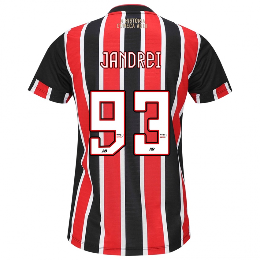 Homem Camisola Jandrei #93 Preto Vermelho Branco Alternativa 2024/25 Camisa