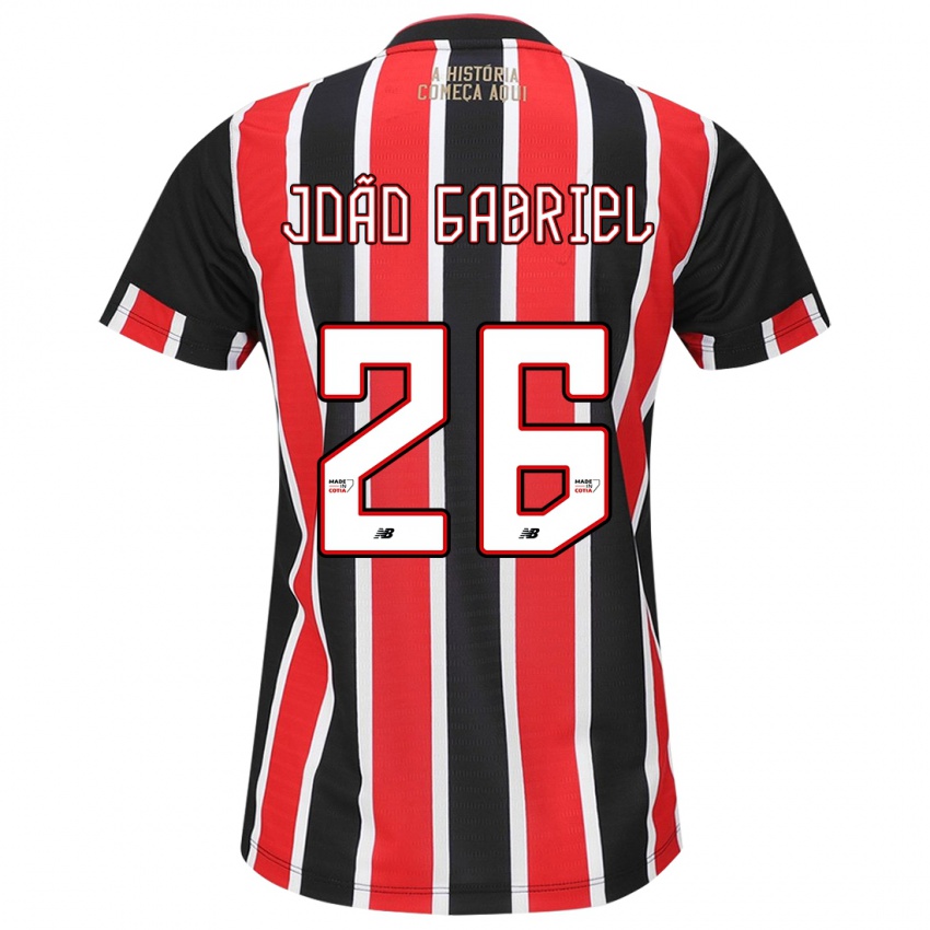 Homem Camisola João Gabriel #26 Preto Vermelho Branco Alternativa 2024/25 Camisa