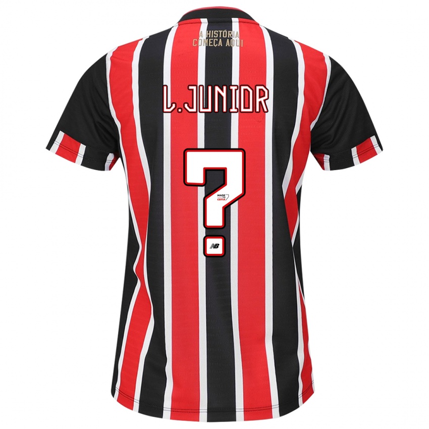 Homem Camisola Luciano Junior #0 Preto Vermelho Branco Alternativa 2024/25 Camisa