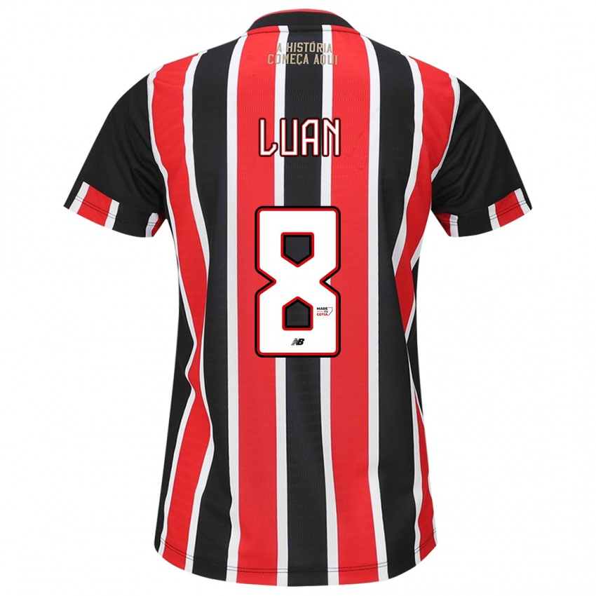 Homem Camisola Luan #8 Preto Vermelho Branco Alternativa 2024/25 Camisa