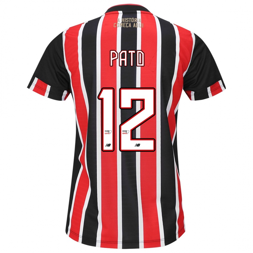 Homem Camisola Alexandre Pato #12 Preto Vermelho Branco Alternativa 2024/25 Camisa