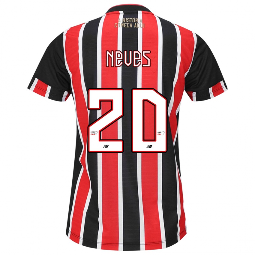 Homem Camisola Gabriel Neves #20 Preto Vermelho Branco Alternativa 2024/25 Camisa