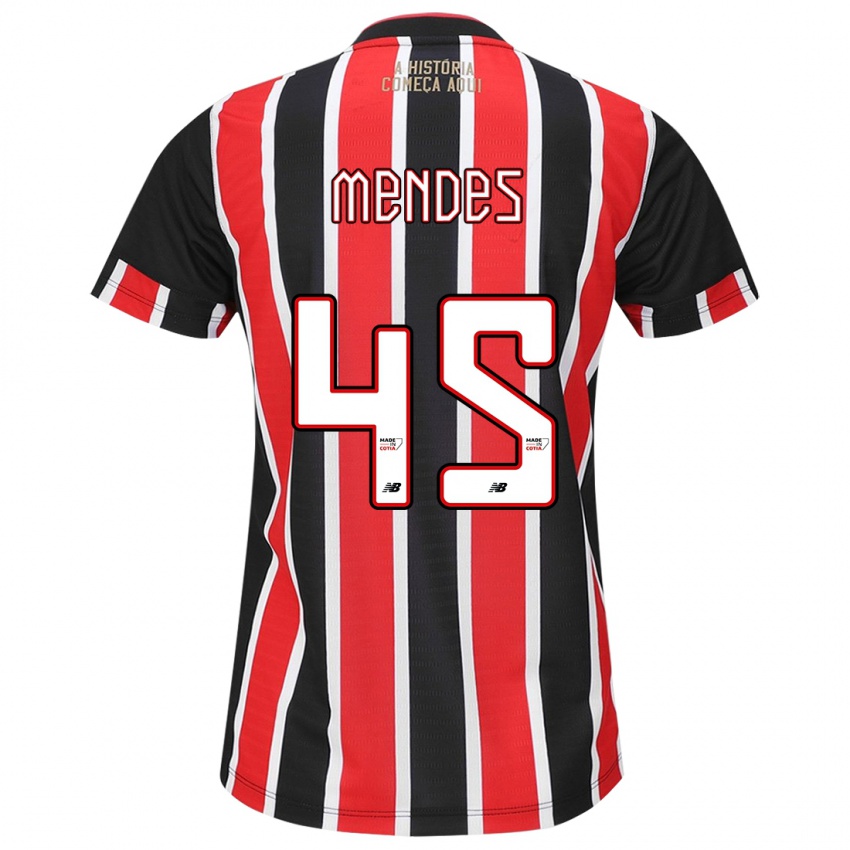 Homem Camisola Nathan Mendes #45 Preto Vermelho Branco Alternativa 2024/25 Camisa