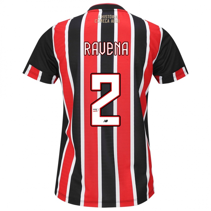 Homem Camisola Ravena #2 Preto Vermelho Branco Alternativa 2024/25 Camisa