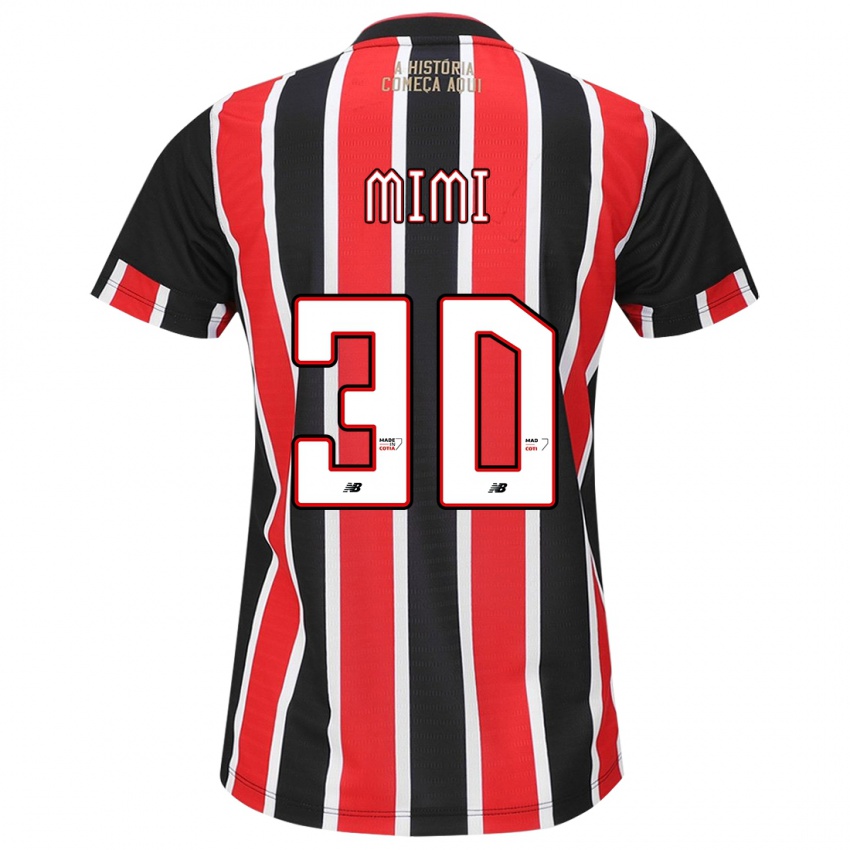 Homem Camisola Mimi #30 Preto Vermelho Branco Alternativa 2024/25 Camisa