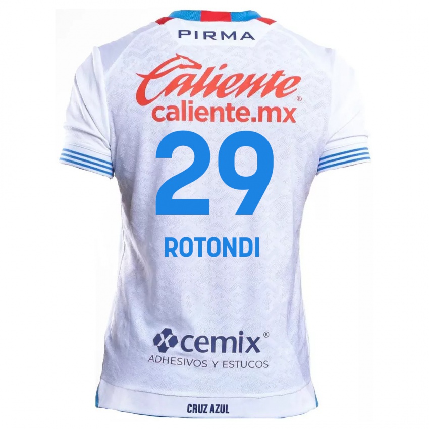 Homem Camisola Carlos Rotondi #29 Branco Azul Alternativa 2024/25 Camisa