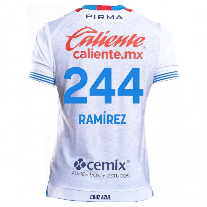 Homem Camisola Nicolás Ramírez #244 Branco Azul Alternativa 2024/25 Camisa