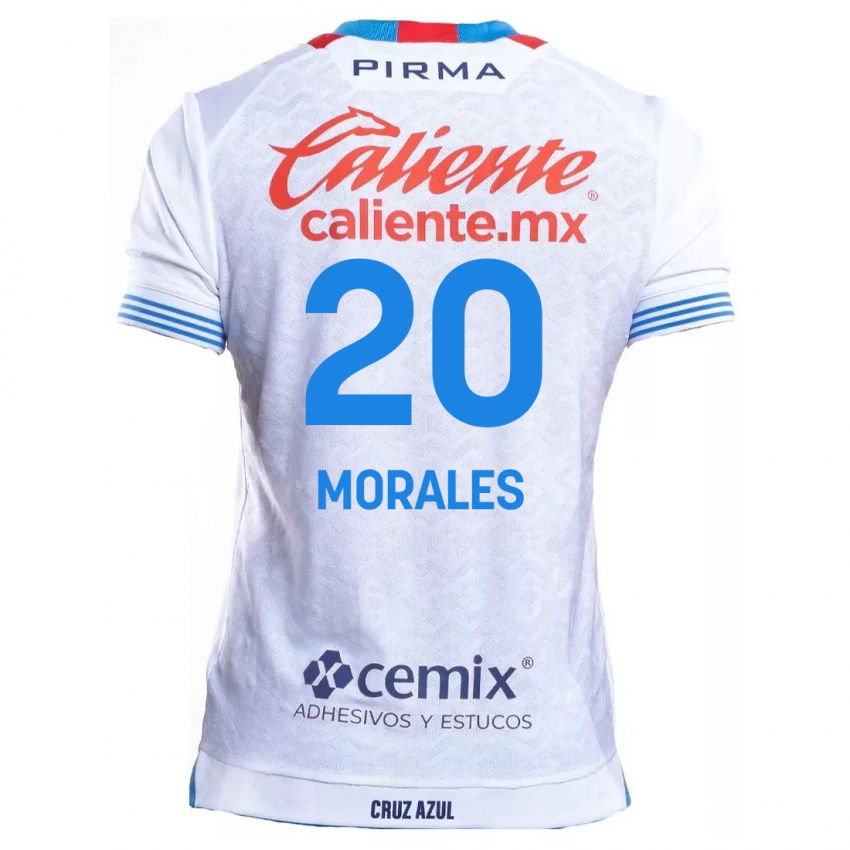 Homem Camisola Iván Morales #20 Branco Azul Alternativa 2024/25 Camisa