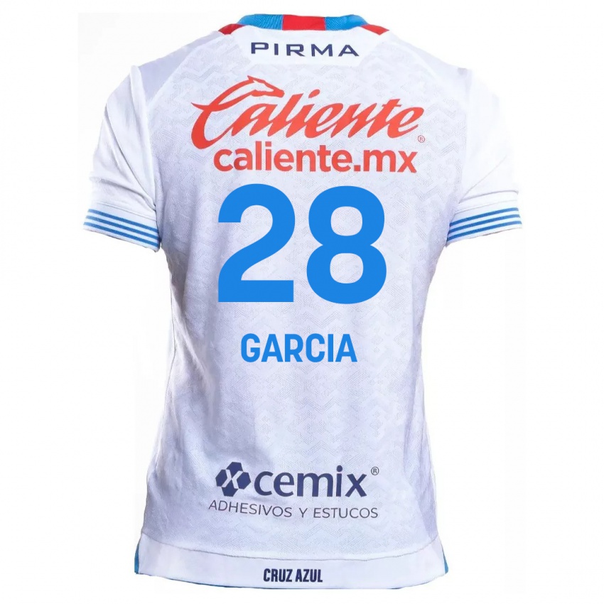 Homem Camisola Ana Garcia #28 Branco Azul Alternativa 2024/25 Camisa