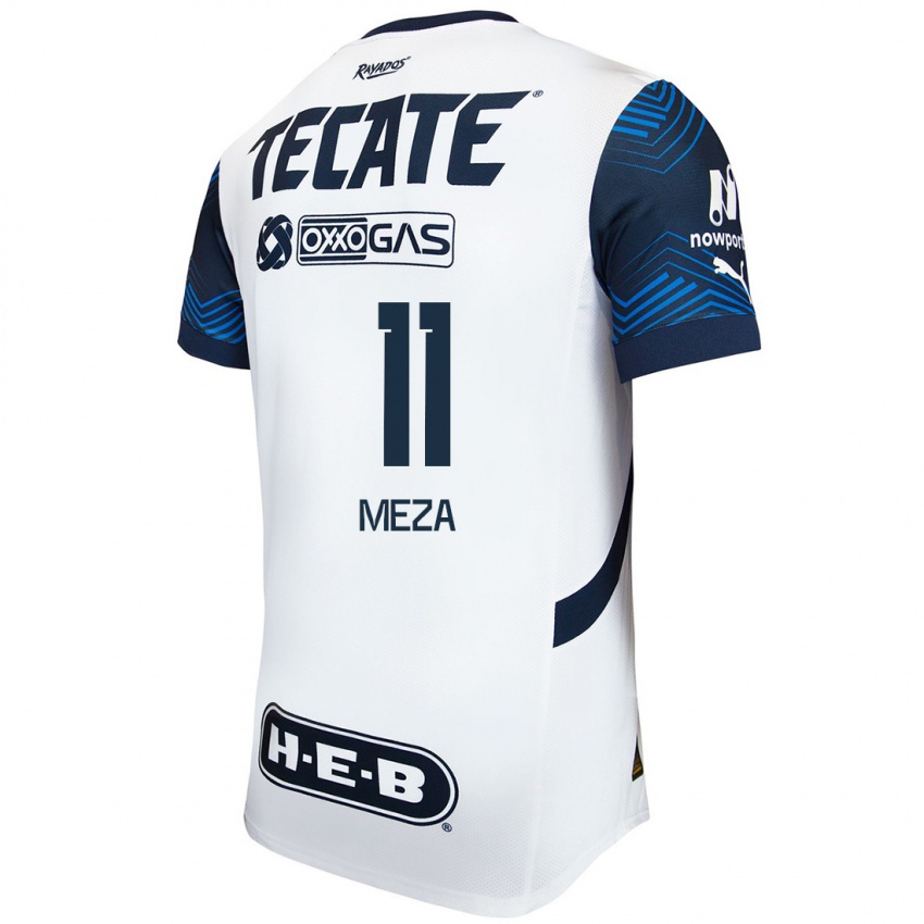 Homem Camisola Maximiliano Meza #11 Branco Azul Alternativa 2024/25 Camisa