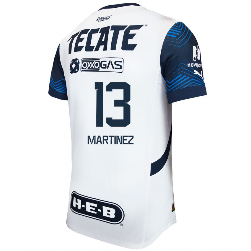 Homem Camisola Jaziel Martinez #13 Branco Azul Alternativa 2024/25 Camisa