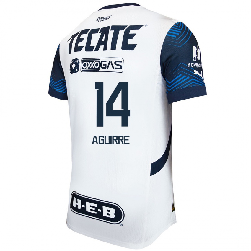 Homem Camisola Erick Aguirre #14 Branco Azul Alternativa 2024/25 Camisa