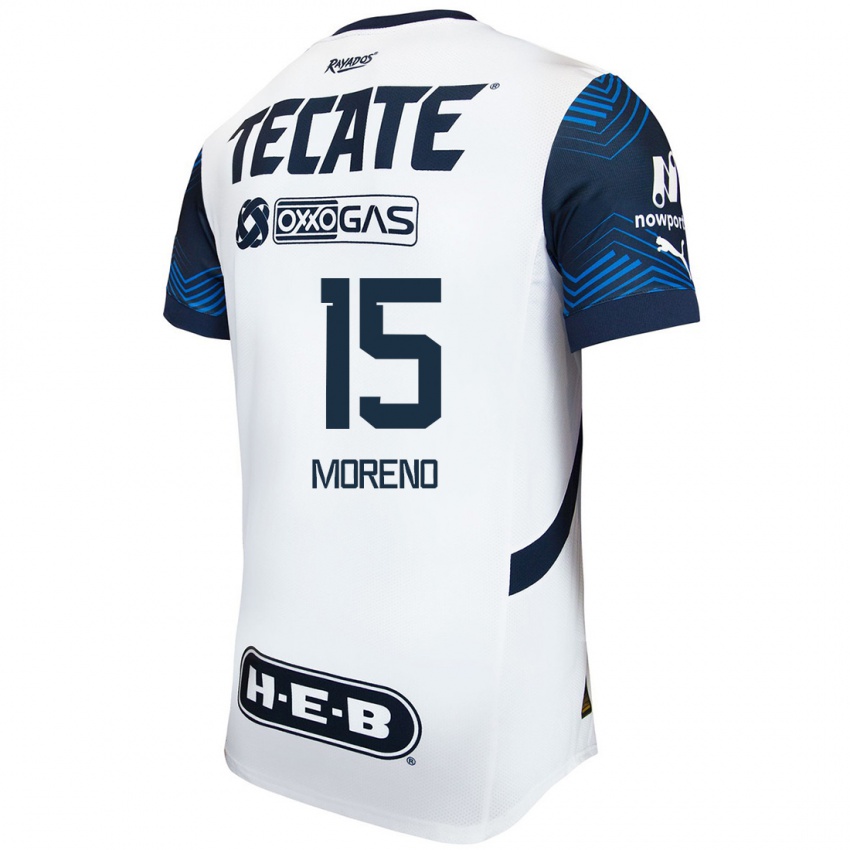 Homem Camisola Hector Moreno #15 Branco Azul Alternativa 2024/25 Camisa