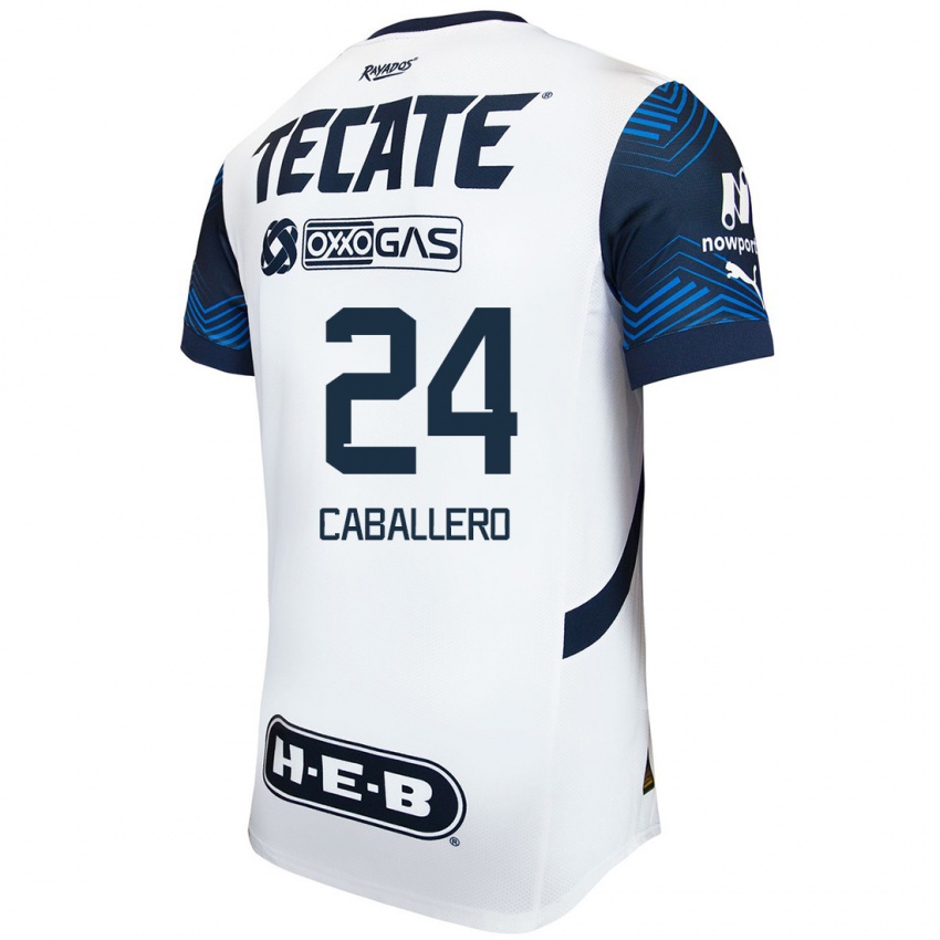 Homem Camisola Mariana Caballero #24 Branco Azul Alternativa 2024/25 Camisa