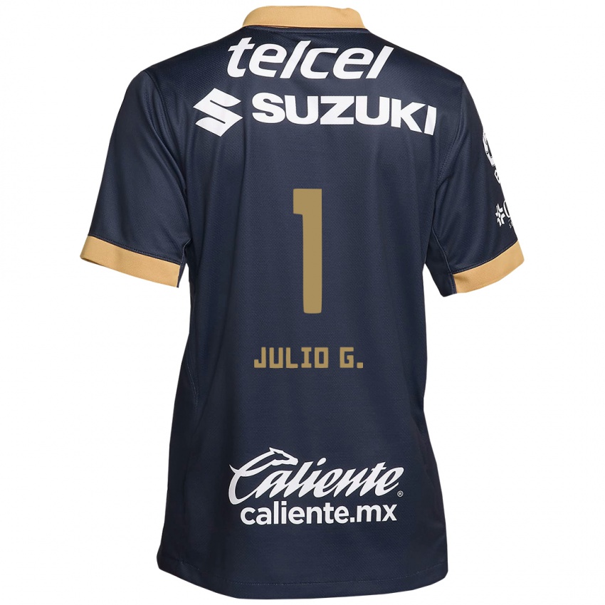 Homem Camisola Julio Gonzalez #1 Obsidiana Ouro Branco Alternativa 2024/25 Camisa