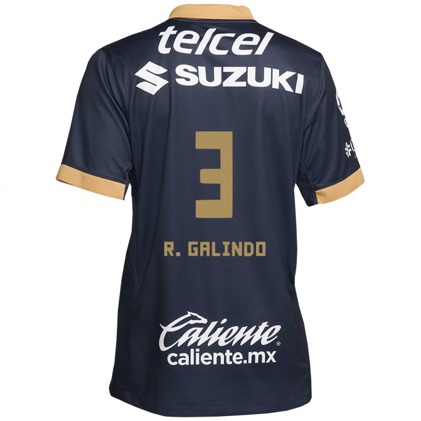 Homem Camisola José Galindo #3 Obsidiana Ouro Branco Alternativa 2024/25 Camisa