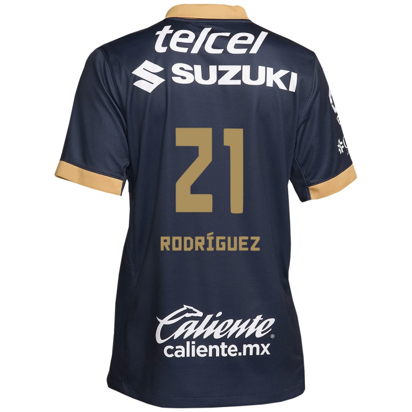 Homem Camisola Michell Rodriguez #21 Obsidiana Ouro Branco Alternativa 2024/25 Camisa