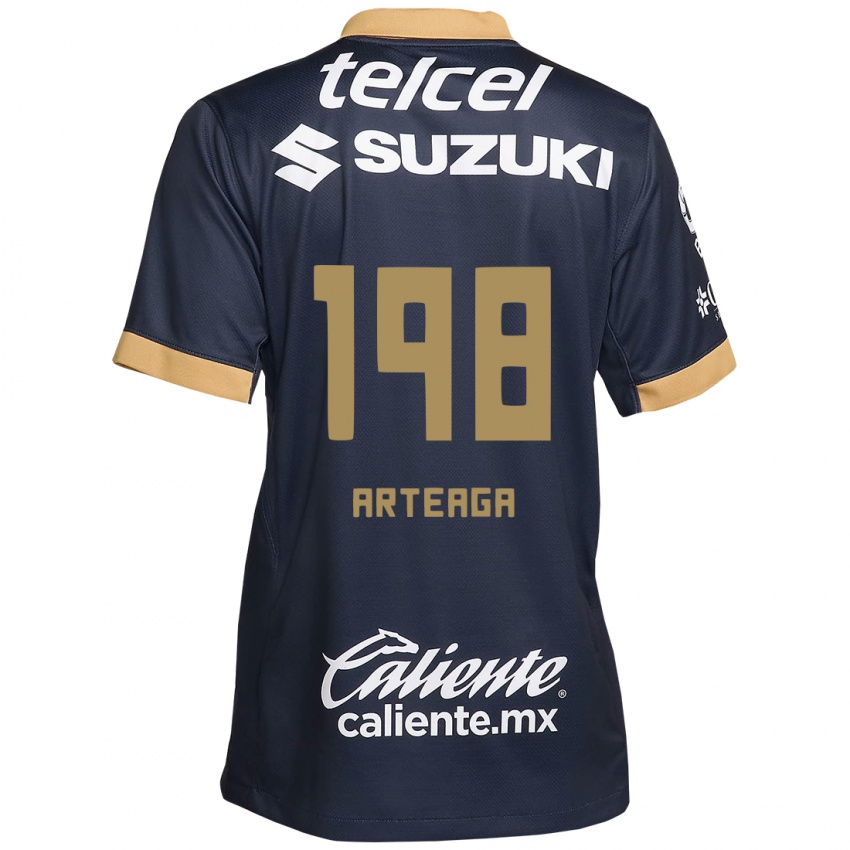 Homem Camisola Edwin Arteaga #198 Obsidiana Ouro Branco Alternativa 2024/25 Camisa