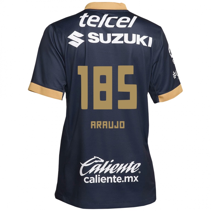 Homem Camisola Andrés Araujo #185 Obsidiana Ouro Branco Alternativa 2024/25 Camisa