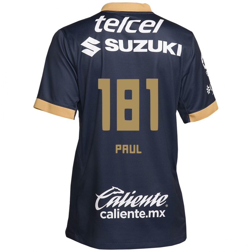 Homem Camisola Miguel Paul #181 Obsidiana Ouro Branco Alternativa 2024/25 Camisa