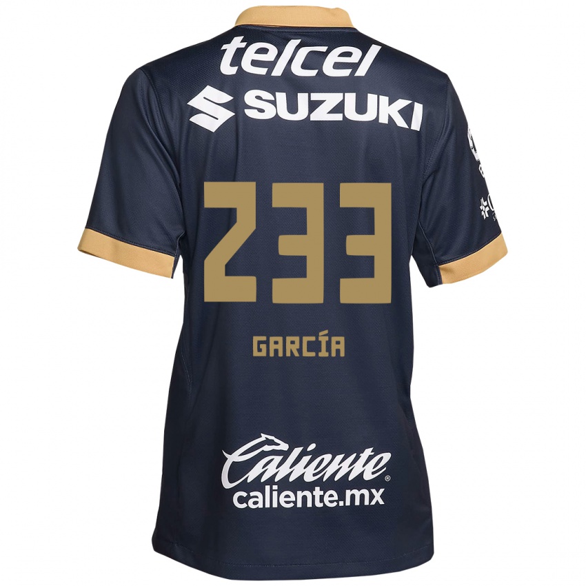 Homem Camisola Carlos García #233 Obsidiana Ouro Branco Alternativa 2024/25 Camisa