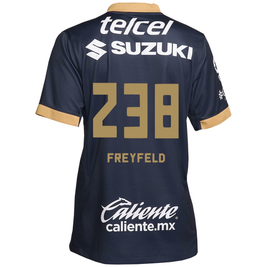 Homem Camisola Julián Freyfeld #238 Obsidiana Ouro Branco Alternativa 2024/25 Camisa