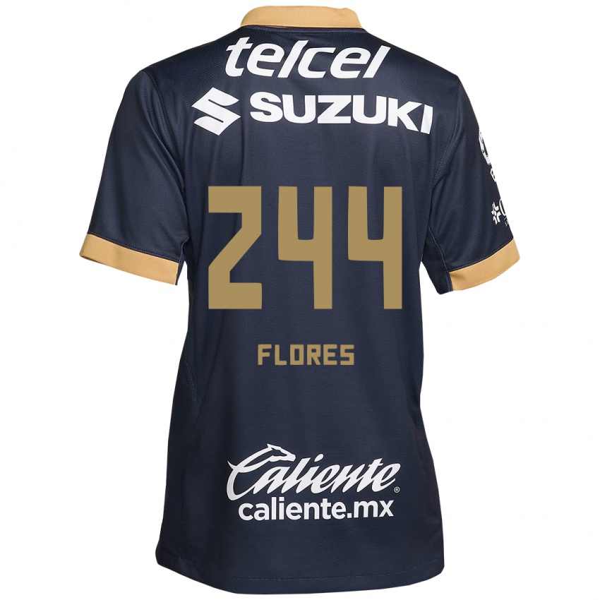 Homem Camisola Jonathan Flores #244 Obsidiana Ouro Branco Alternativa 2024/25 Camisa