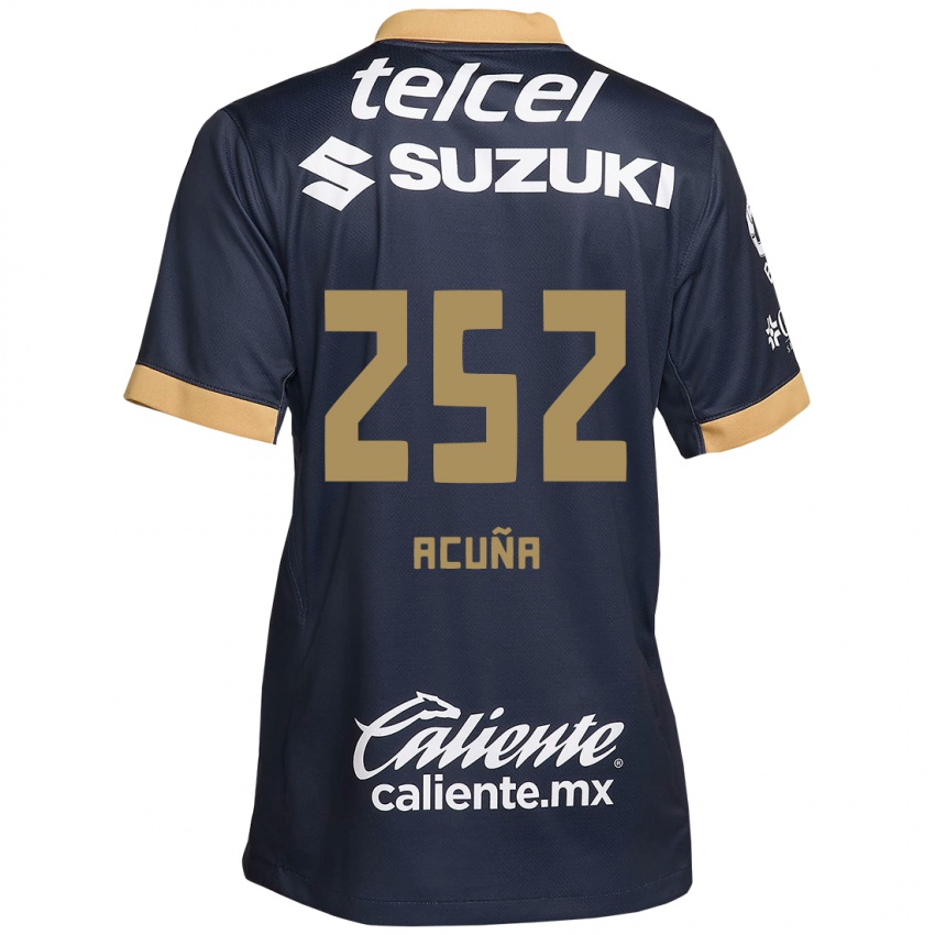 Homem Camisola José Acuña #252 Obsidiana Ouro Branco Alternativa 2024/25 Camisa