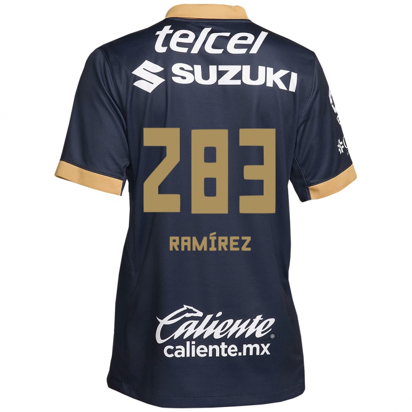 Homem Camisola Dennis Ramírez #283 Obsidiana Ouro Branco Alternativa 2024/25 Camisa