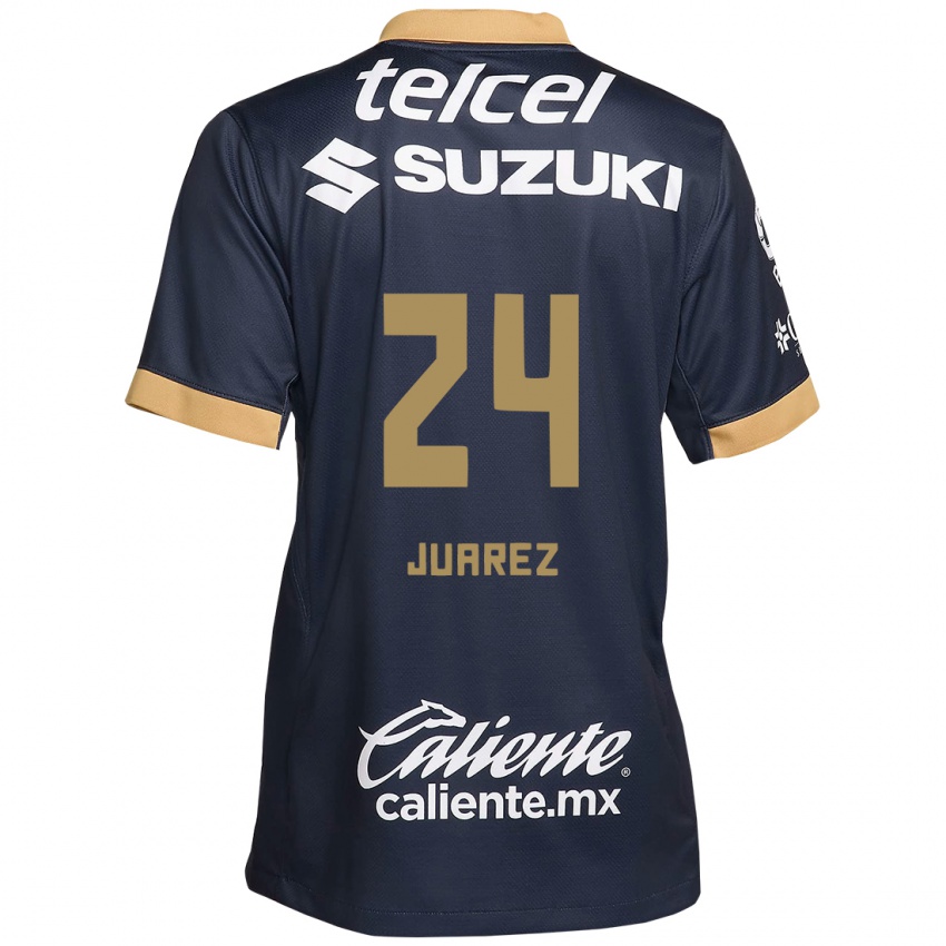 Homem Camisola Gabriela Juarez #24 Obsidiana Ouro Branco Alternativa 2024/25 Camisa