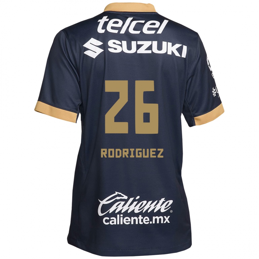 Homem Camisola Lucia Rodriguez #26 Obsidiana Ouro Branco Alternativa 2024/25 Camisa