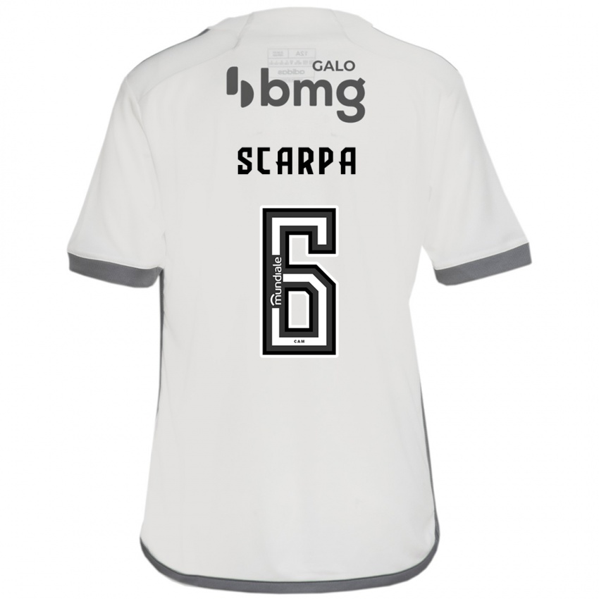 Homem Camisola Gustavo Scarpa #6 Off White Alternativa 2024/25 Camisa