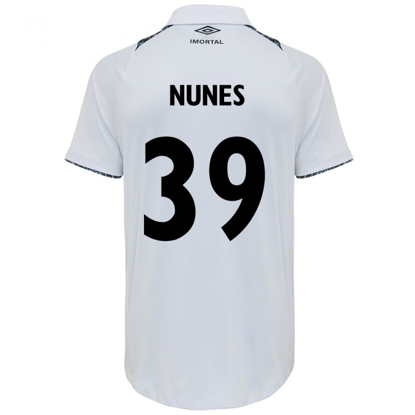 Homem Camisola Gustavo Gomes #39 Branco Azul Alternativa 2024/25 Camisa