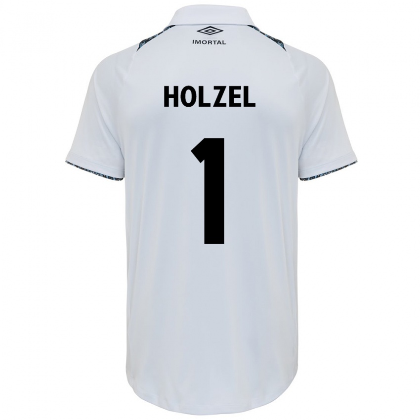 Homem Camisola Vivi Holzel #1 Branco Azul Alternativa 2024/25 Camisa