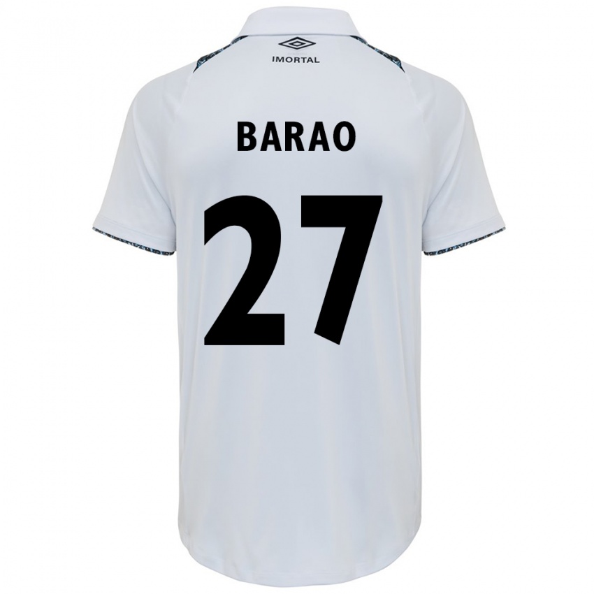 Homem Camisola Dani Barão #27 Branco Azul Alternativa 2024/25 Camisa