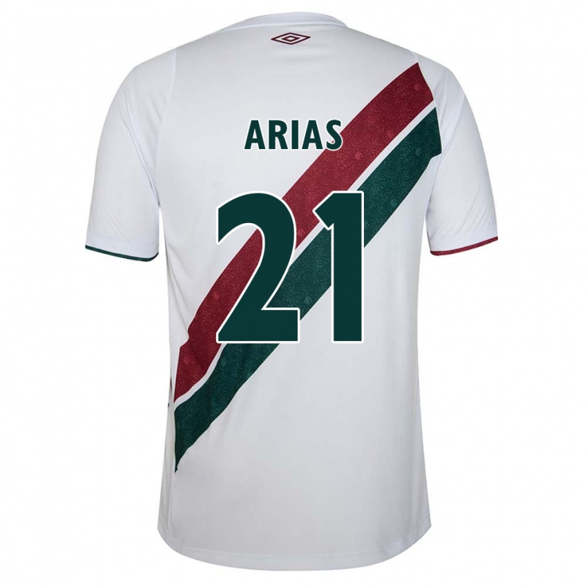 Homem Camisola Jhon Arias #21 Branco Verde Castanho Alternativa 2024/25 Camisa