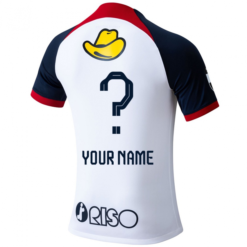 Homem Camisola Seu Nome #0 Branco Azul Vermelho Alternativa 2024/25 Camisa