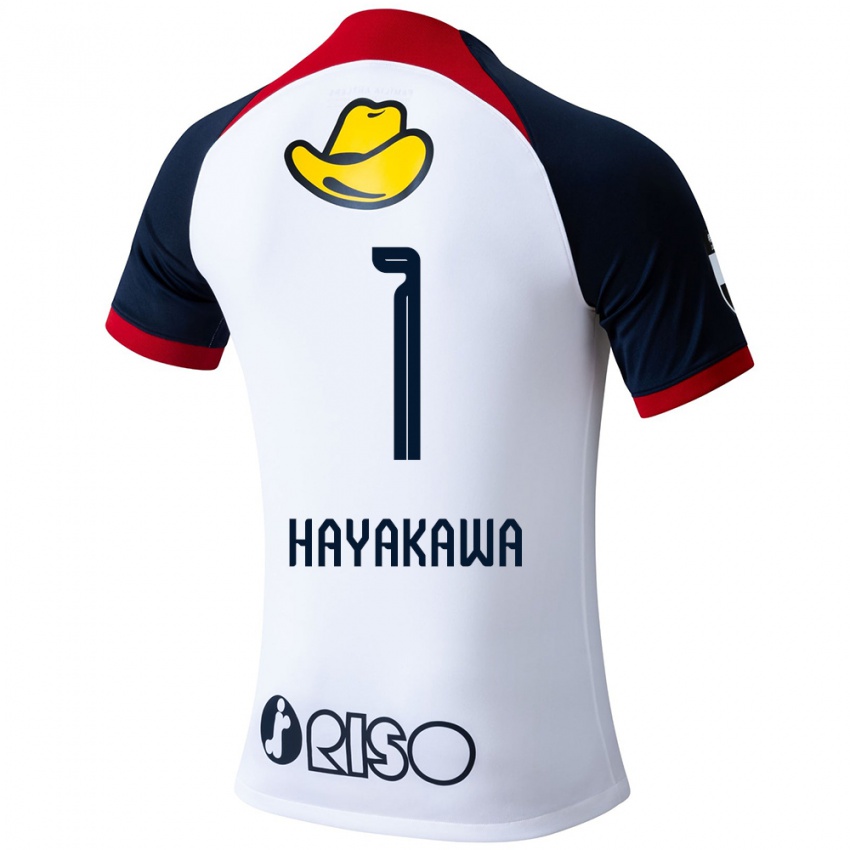 Homem Camisola Tomoki Hayakawa #1 Branco Azul Vermelho Alternativa 2024/25 Camisa