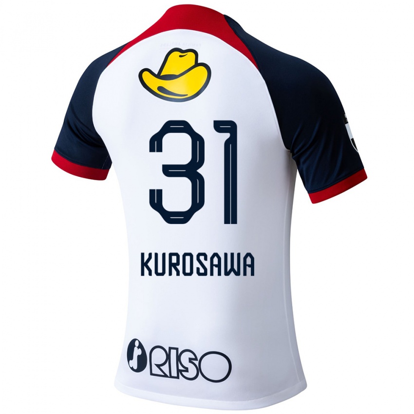 Homem Camisola Shoei Kurosawa #31 Branco Azul Vermelho Alternativa 2024/25 Camisa