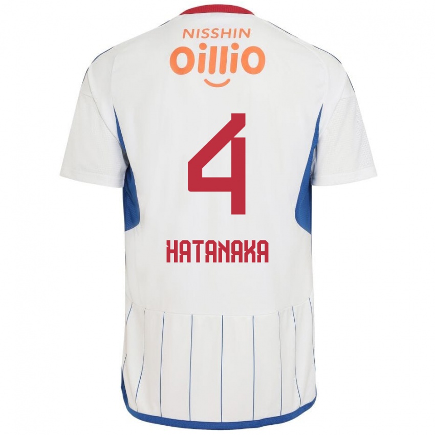 Homem Camisola Shinnosuke Hatanaka #4 Branco Azul Vermelho Alternativa 2024/25 Camisa