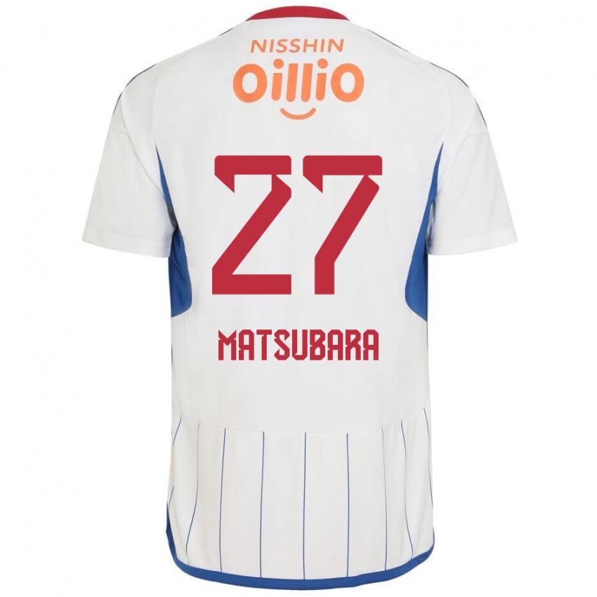 Homem Camisola Ken Matsubara #27 Branco Azul Vermelho Alternativa 2024/25 Camisa